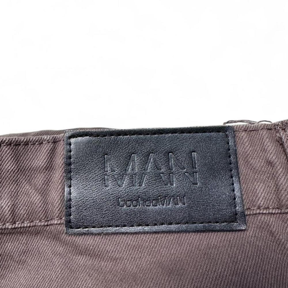 BoohooMAN Gray Cargo Pants Star Embroidery Streetwear - Picture 3 of 7
